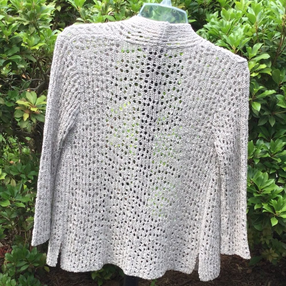 Grace Elements Silver Sequen Knit Top - image 2